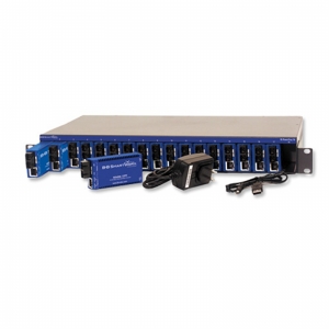 18-Slot Ethernet-based Modular Media Converter Chassis