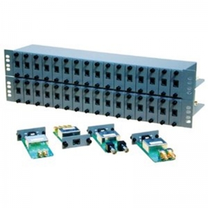 16 Slot 19 Rack Housing With Rear Cable Bar. 1.5U High 